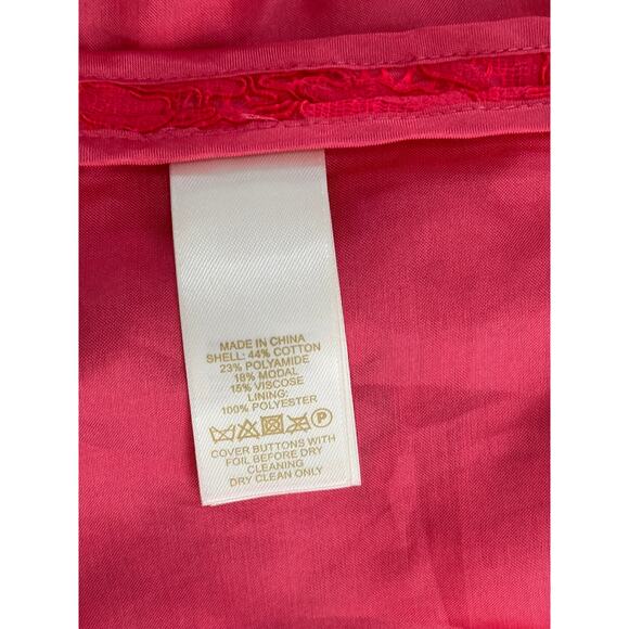 Kate Spade Geranium Coral Floral Lace Sleeveless Hi-Lo Raw Hem Side Dress Size 4 - Picture 8 of 9